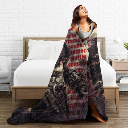 Super Soft Blanket Travel Office God of War Game Gamers Kratos Throw Blanket  Flannel Bedspread For Outdoor Sofa Bed Cover