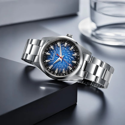 Orologio da uomo BERNY – Orologio al quarzo, vetro zaffiro, lancette luminescenti, impermeabile fino a 10 ATM, interamente in acciaio inossidabile – Stile elegante e casual, ideale per l’uso quotidiano o per le occasioni professionali