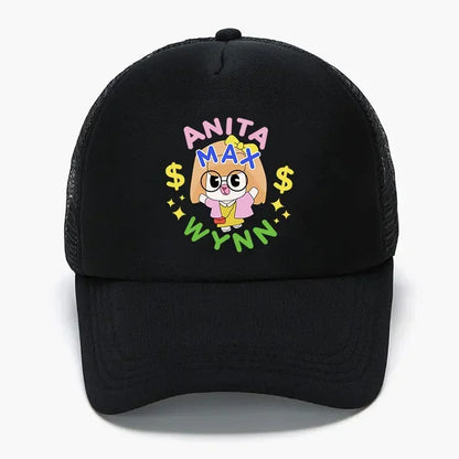 Trendy Anita Max Wynn Foam Trucker Hat Trendy Cute Mesh Snapback Caps Boy Girl Daily Sun Beach Fisherman Cap Female Summer Cap