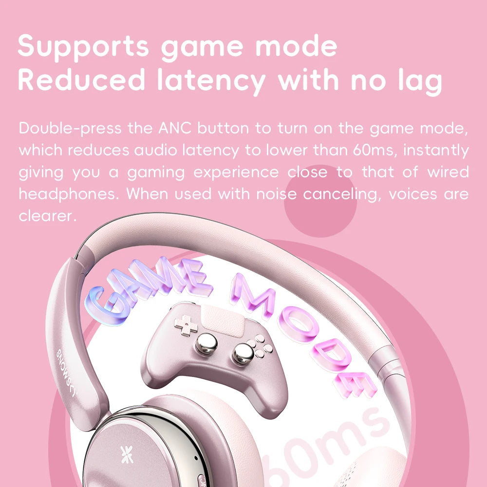 FiiO ANYTIME Bluetooth 5.4 Wireless Headphone Noise Cancelling Bluetooth Earphones Hi-Res Wireless Over-Ear Headphones with mic