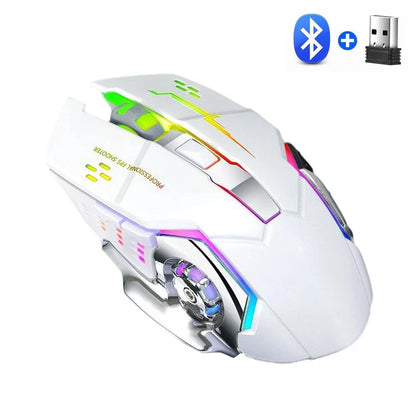 EMTRA Bluetooth Wireless Mouse 2.4G USB Mechanical Backlight Silent Mouse Rechargeable Gaming Mouse Laptop Computer Accessories