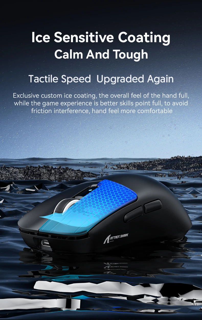 ATTACK SHARK R6 PAW3950MAX Wireless Gaming Mouse, 8Khz Polling, Ultralight 39g, Nordic 52840 MCU,  Omron Optical Microswitches