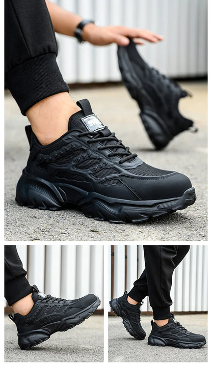 Chaussures de sécurité blanches pour hommes, bottes à bout en acier, baskets de travail, Anti-écrasement, Anti-perforation, indestructibles, chaussures de protection de Sport pour hommes