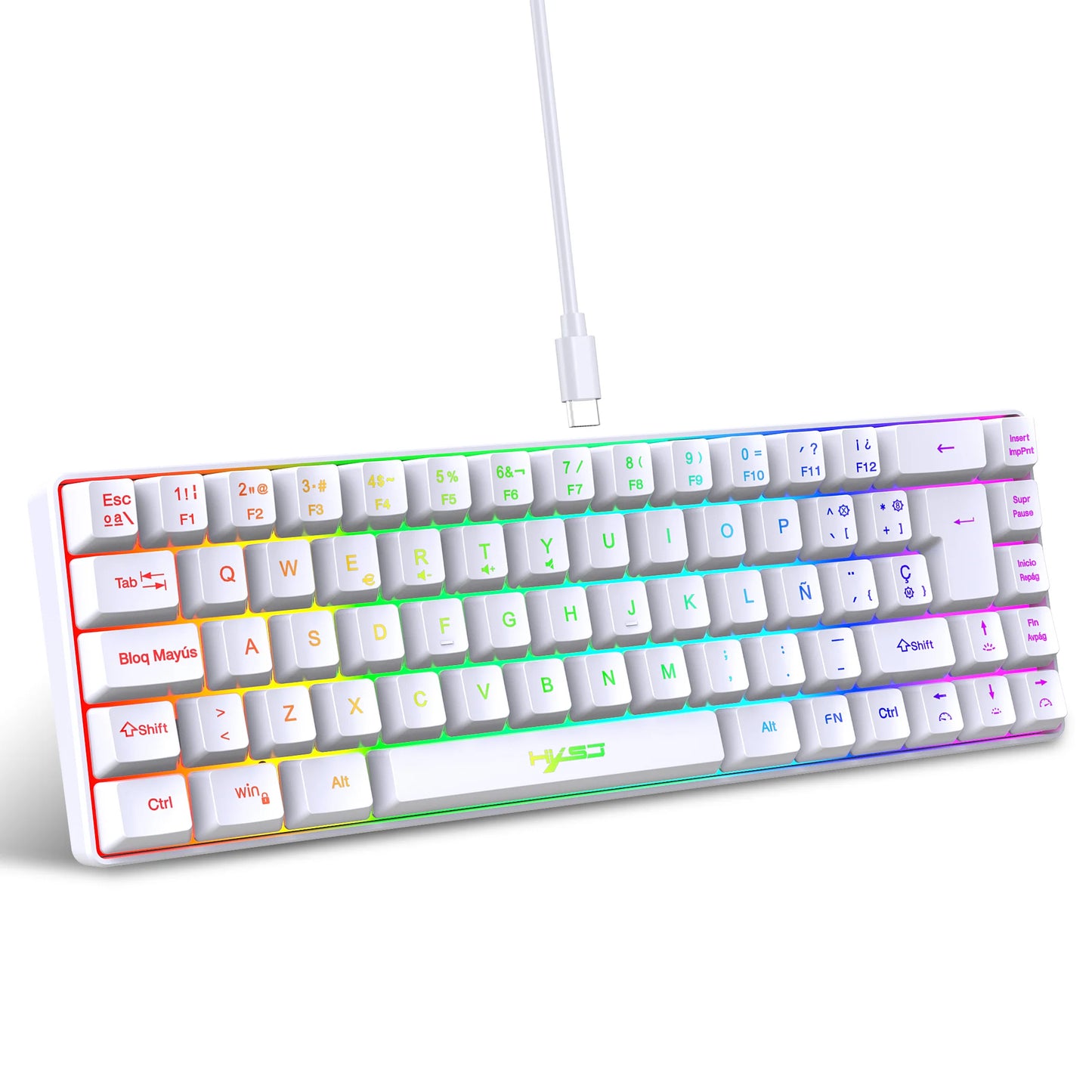 Hot Sale! 69-Key RGB Backlit Wired Gaming Keyboard, 68% Compact Design, A Must-Have Gadget for Office Workers and Gamers