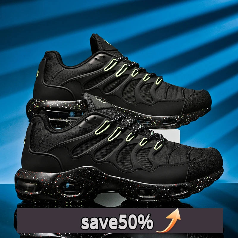 Men's air cushioned running shoes, marathon sports, breathable and lightweight, women's comfortable and non slip casual shoes
