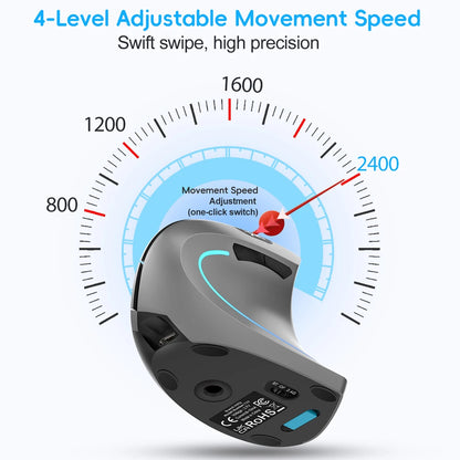 Dual Mode Vertical Mouse 2.4G Wireless Gaming Mouse Ergonomic Bluetooth Mouse 2400DPI Rechargeable Silent Mice for PC Laptop