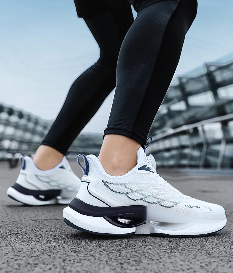 Hommes boucle rotative chaussures de course femmes réfléchissant en plein air Jogging baskets INS gros sport Zapatillas anti-dérapant chaussures unisexes