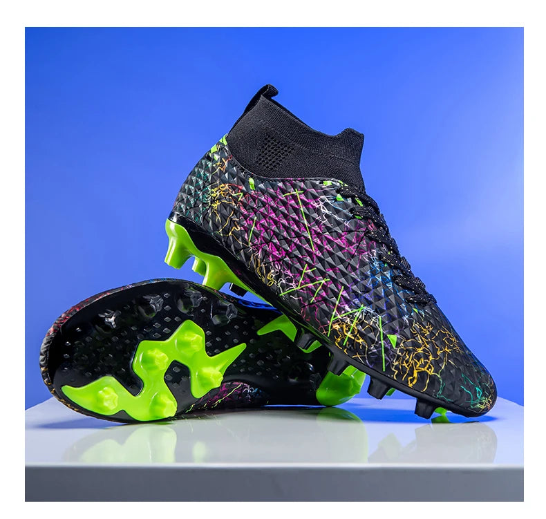 Nouvelles chaussures de football pour hommes, crampons pour terrain extérieur, baskets montantes très vendues pour intérieur, chaussures de football de haute qualité, chaussures de futsal antidérapantes