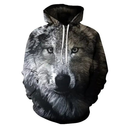 Ferocious Wolf Head Anime Sweatshirt 3D Printed Hoodies Men/Women Fashion Clothing Harajuku Kids Men's Coat