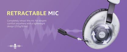 Acinaci BL500 Gaming Headset 2.4G with Noise-Canceling Mic 30-Hour Life,for PC PS4 PS5