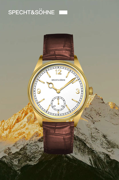 New Specht & Söhne 1908 Classic Men's Watches Mechanical Watch Genuine Leather Stainless Steel Business Wristwatch Waterproof