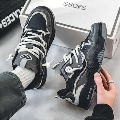 New Mesh Men's Casual Sneakers Comfortable Male Running Shoes for Men Lace-up Platform Skateboard Shoes Student Sports Sneakers
