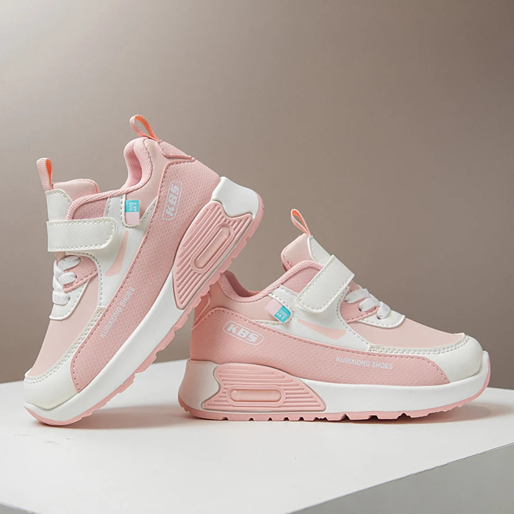 PU Leather Sport Shoes For Children Trend Fashion Kid's Sneakers Soft-soled Outdoor Boy's Girl's Running Shoes