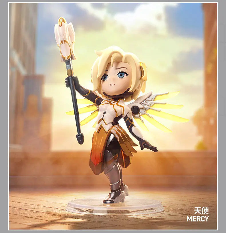 Aito POP MART Overwatch Play Of The Game -sarjan blind box PVC-keräilyfiguuri, työpöytäkoriste, tyttöjen lelumalli faneille