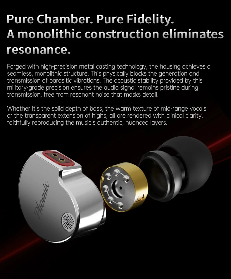CCA Phoenix Metal Alloy Body 10mm Dual Magnetic Dynamic Coil HIFI Sound Quality In Ear Wired Esports Music Earphones