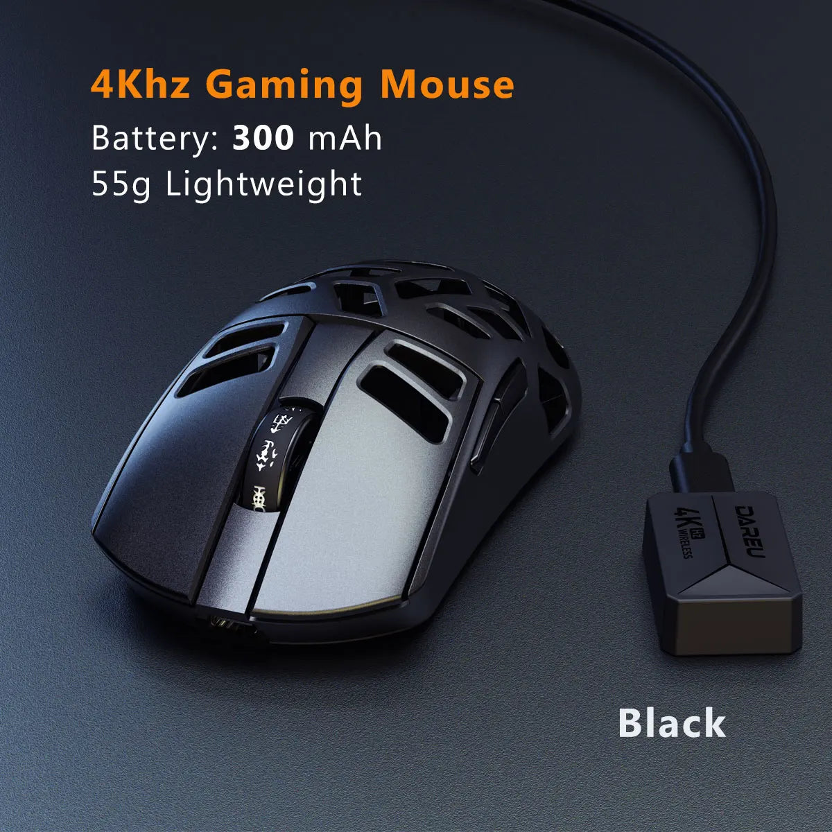 DAREU Al-mg Tri-mode 8Khz PBT Wireless Gaming Mouse Quick Charge PAW3950 30000 DPI Lightweight for PC Gamer
