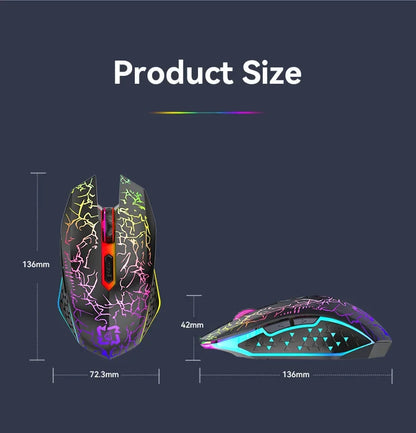 RGB Gaming Mouse 2.4G Wireless Mouse Bluetooth Mouse 1600DPI 6 Mute Buttons Mice Ergonomic Dual-Mode Office Mice For MacBook PC