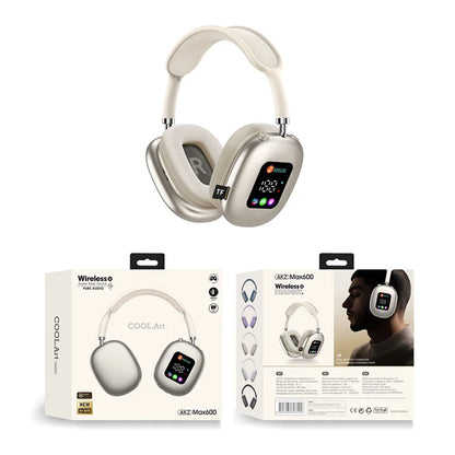 MAX600 Model New Wireless Active Noise Cancelling Headphones Hybrid Wireless Headphone With Touch Control LED Screen 2025 Hot