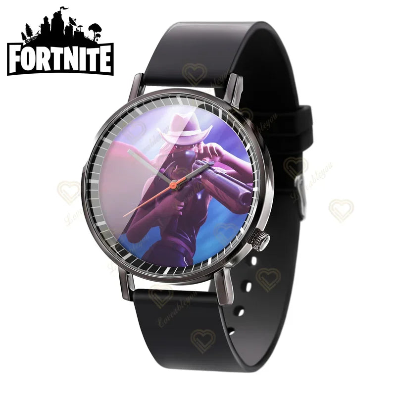 Wrist Watch F-Fortnited Cook Watch Trend Fashion Creative Quartz Student Watches Battle Game Figure Model Kids Birthday Gift