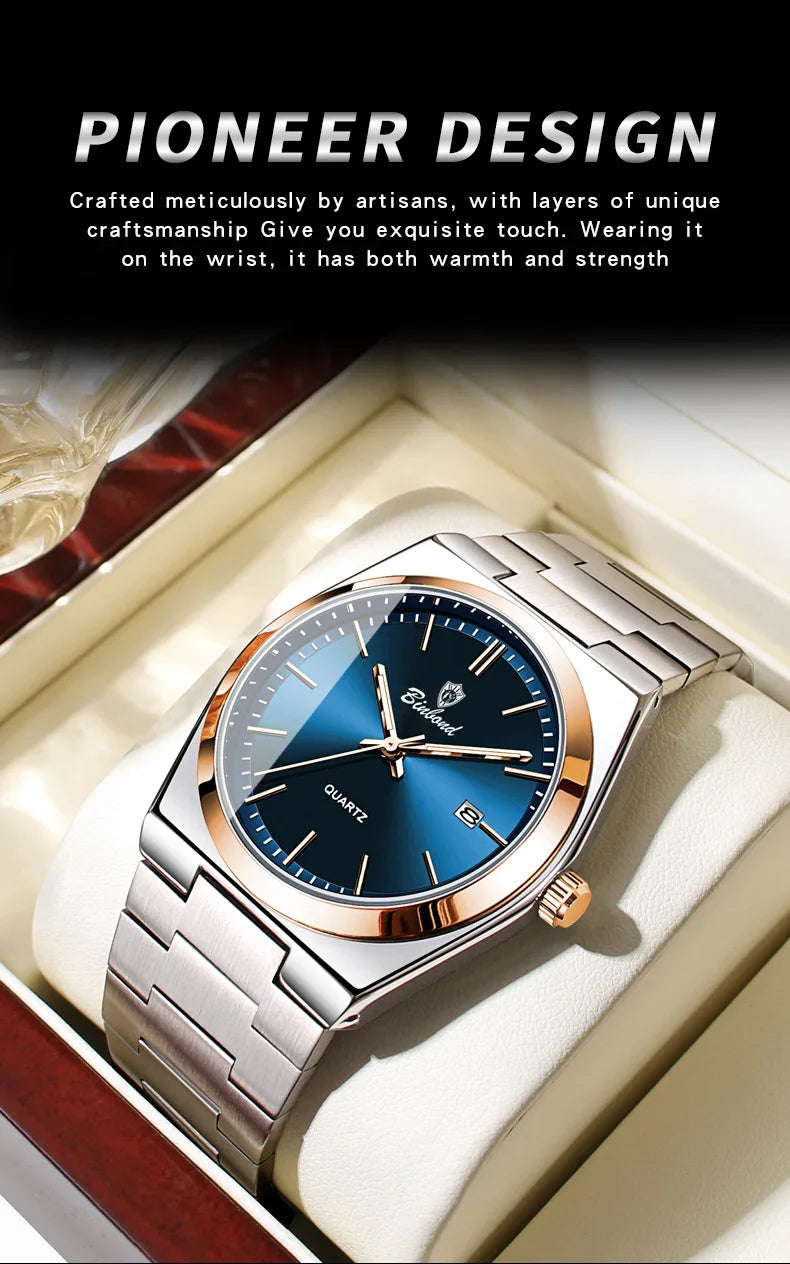 Montre pour homme UTHAI, marque de luxe abordable, en acier inoxydable, avec calendrier, étanche, pour homme, affaires et loisirs, montre à quartz tendance