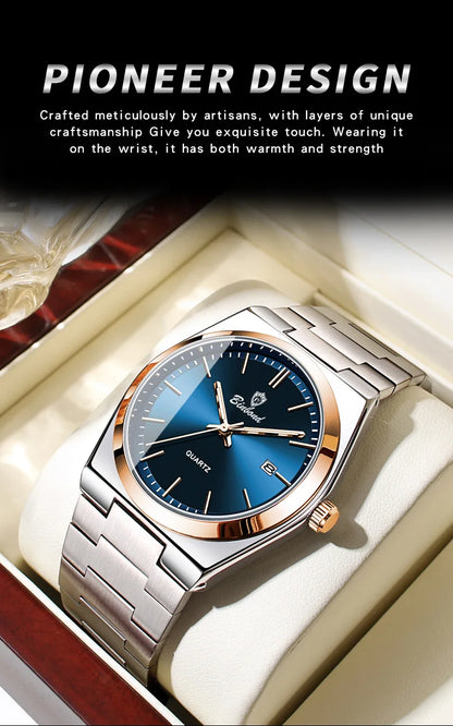 Montre pour homme UTHAI, marque de luxe abordable, en acier inoxydable, avec calendrier, étanche, pour homme, affaires et loisirs, montre à quartz tendance