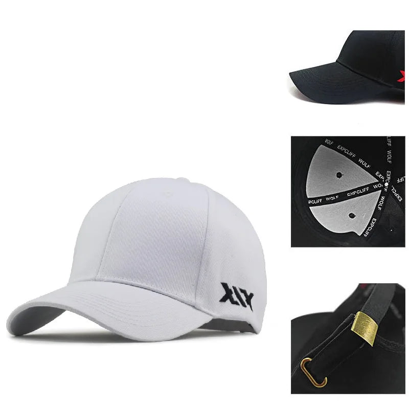 Baseball kapa Big Head Plus Size iz 100 % bombaža, primerna za moške in ženske, nastavljiva kapa »Dad Hat«, velikost 58–60 cm, 61–65 cm