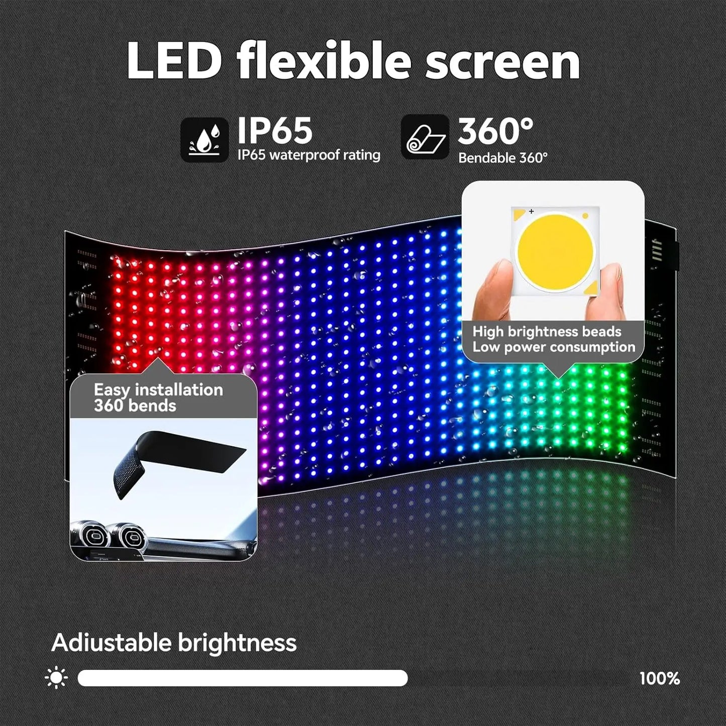 Led Baseball Cap Usb App Control Bluetooth Rechargeable Scrolling Atmosphere Message Board Hop Display Hat Glowing Hat Hip