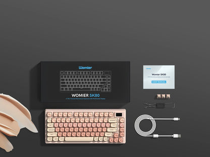 Womier S-K80 Keyboard Liquid 75% Hot Swap Keyboard with Color OLED Display Mechanical Gaming Keyboard Gasket Mount RGB for Windo