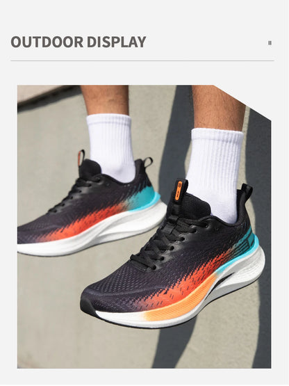 Baasploa Herren-Joggingsportschuhe mit Carbonplatte, professioneller Dämpfung, atmungsaktive rutschfeste Outdoor-Laufsneaker