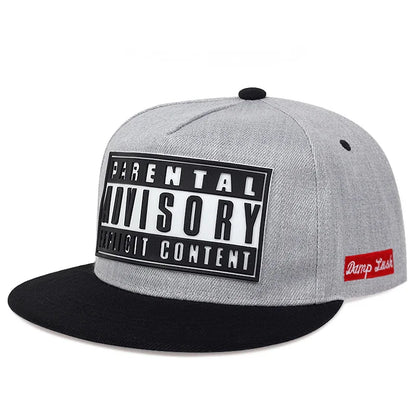 2025 Personalized New ADVISORY Embroidered Street Dance Hip Hop Hat Outdoor Leisure Sunshade Hat Flat Edge Baseball Hat Unisex