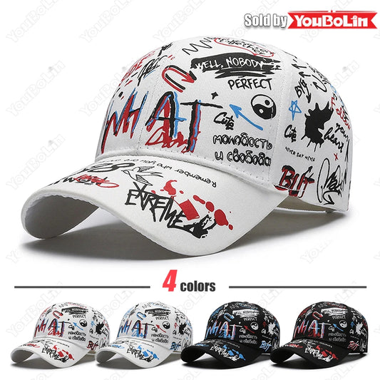 Cappellino da baseball graffiti per uomo e donna – Cappello regolabile in cotone stile street snapback