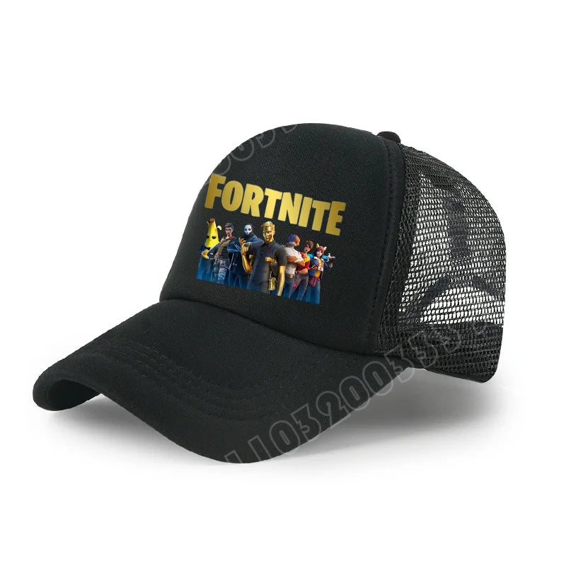 Fortnite Baseball Cap Cartoon Game Printed Hat Kids Summer Breathable Mesh Hat Adjustable Peaked Cap Childrens Birthday Gift