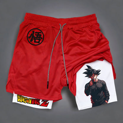 Dragon Ball Summer Son Goku Men's Bot Fitness 2026 Double-Layer Replica Two-Piece Loose-Fit Training Running Shorts Casual Pants