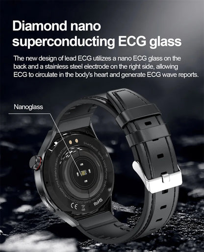 2025 New Smart Watch For Men Health ECG+HRV Blood Oxygen Uric Acid Fitness Sport Tracker Watches body fat Sleep Call Smartwatch