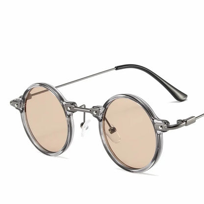 Runde Sonnenbrillen für Männer und Frauen, Retro-Steampunk-Sonnenbrillen, Herren- und Damenbrillen, Marken-Designerbrillen, Metallrahmen, Sonnenbrillen, Oculos De Sol