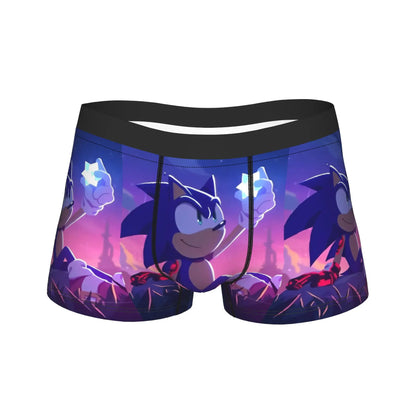 S-Sonic Retro Game Cartoon Underwear  Printed Boxershorts Quality Men Panties Elastic Boxer Brief Birthday Present