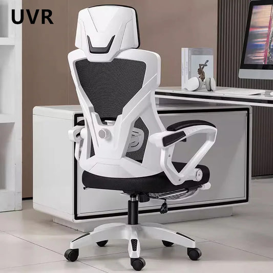 UVR Computer Gaming Chair Ergonomic Reclining Backrest Chair Sedentary Comfort Swivel Seat Breathable Mesh Staff Office Chair
