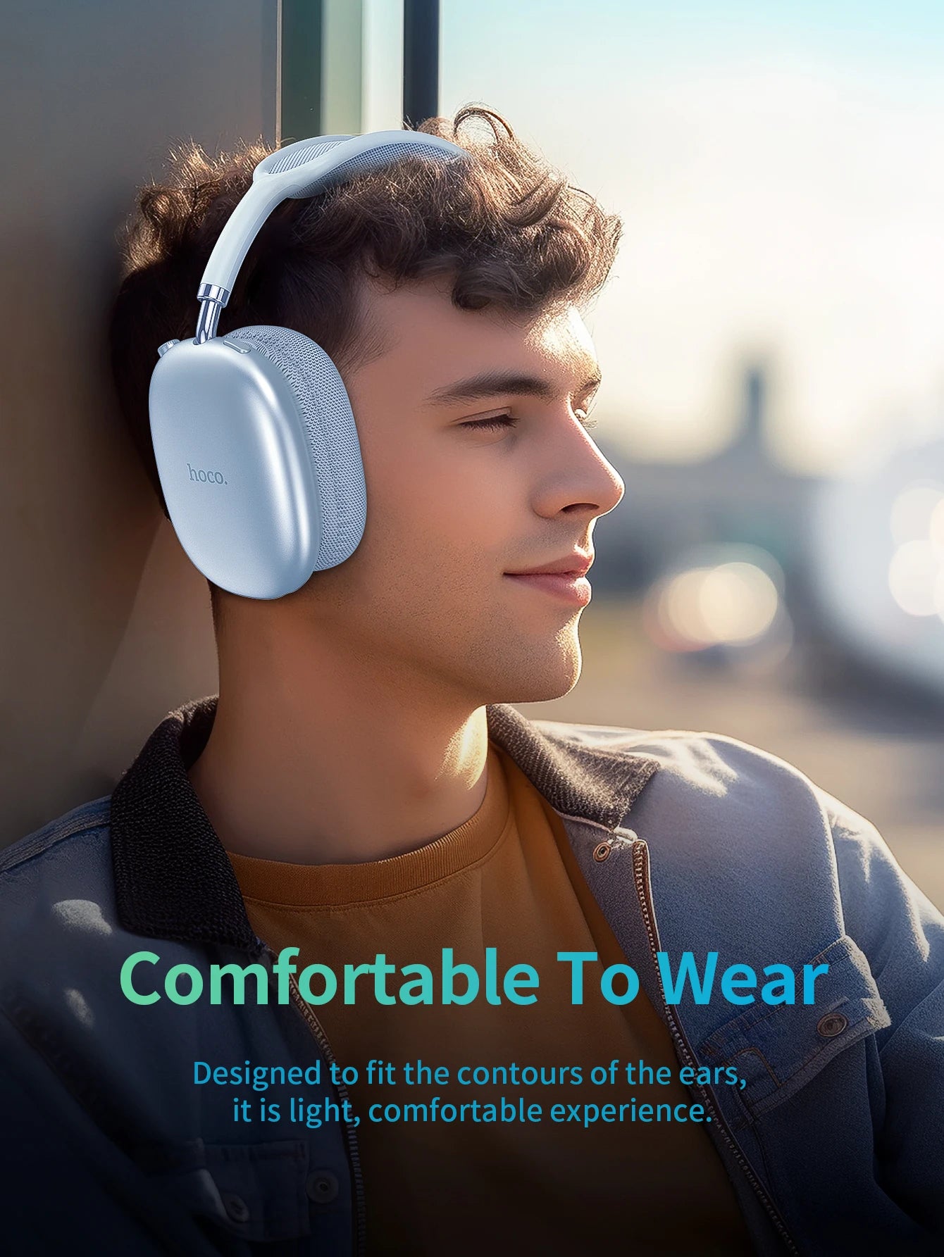HOCO W35 Air Over-ear Bluetooth Headphones Wireless Sports headset Suport TF card AUX mode Stereo Smart Gaming Student Earphones