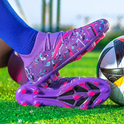 Chaussures de football à pointes longues pour hommes, chaussures de sport d'intérieur, chaussures de football professionnelles, chaussures souples respirantes unisexes, livraison directe