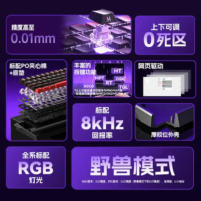 AULA WIN60 HE Magnetic Keyboard 21 Keys Butterfly Keycaps Wired 8K Return RGB Hotswap Customized E-sports Gaming Keyboard