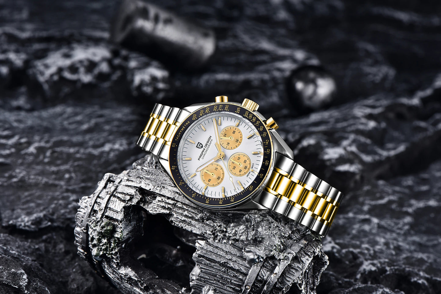 PAGANI DESIGN 2026 New Meteorite pattern dial Luxury Quartz Watch For Men Speed Sport Chronograph AR Sapphire crystal Wristwatch