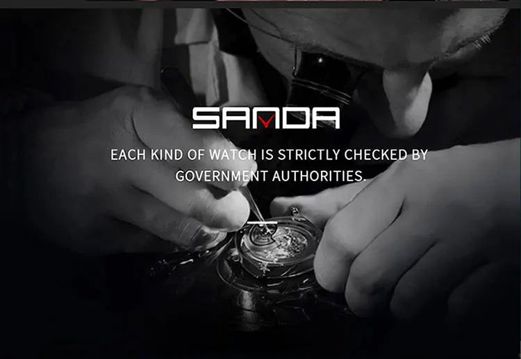 SANDA Montres de luxe haut de gamme pour homme, montre militaire, montre-bracelet sportive étanche, montre à double affichage, Relogio Masculino