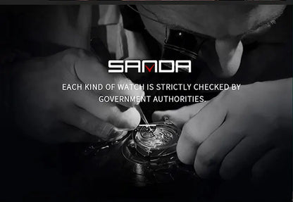 SANDA Montres de luxe haut de gamme pour homme, montre militaire, montre-bracelet sportive étanche, montre à double affichage, Relogio Masculino