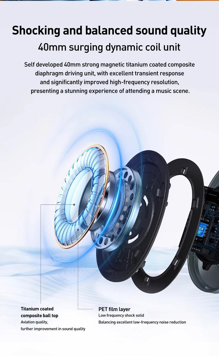 1MORE SonoFlow S Active Noise Canceling Wireless Headphones 42dB ANC Bluetooth Headsets Hi-Res Audio  90H Playtime