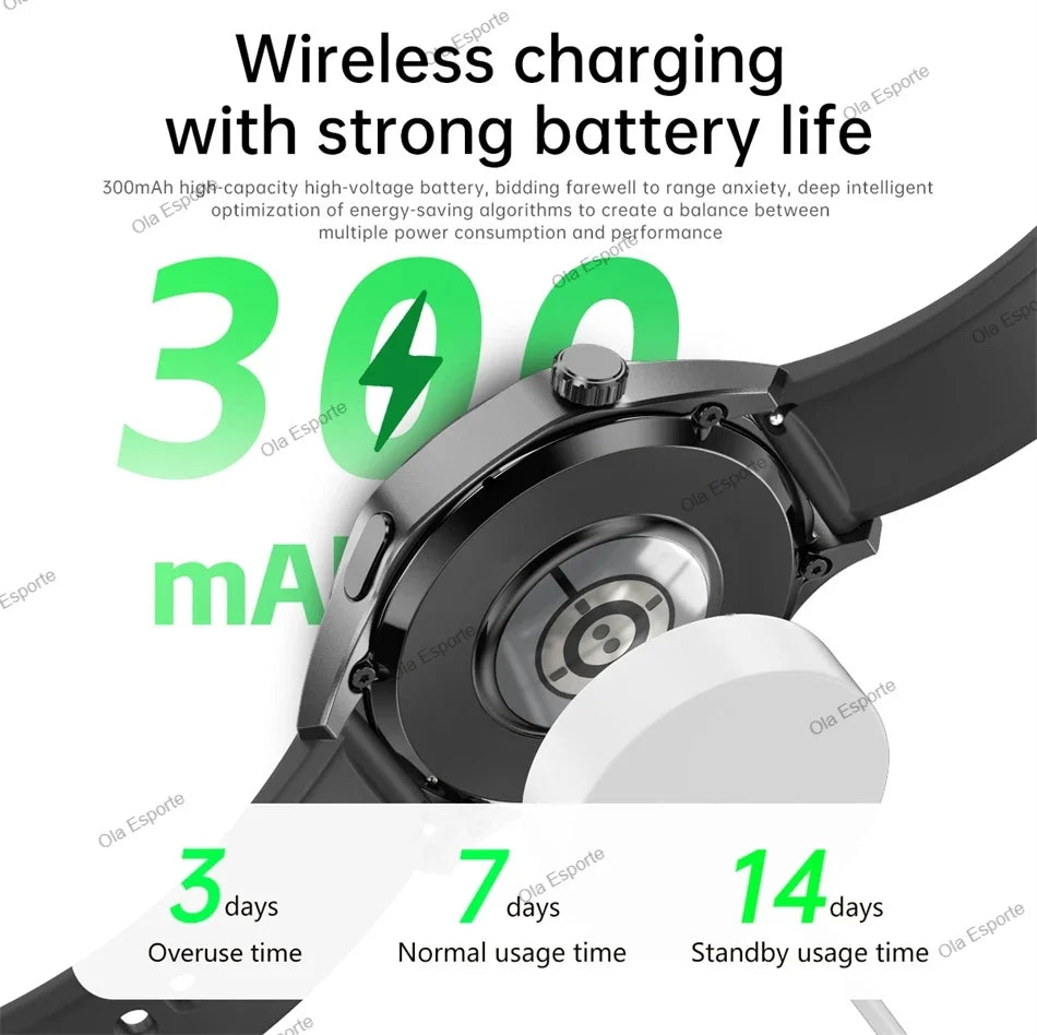2025 New For Android ios Smart Watch Men HD AMOLED Screen GPS Motion trajectory Heart Rate Bluetooth Calls SmartWatch Waterproof