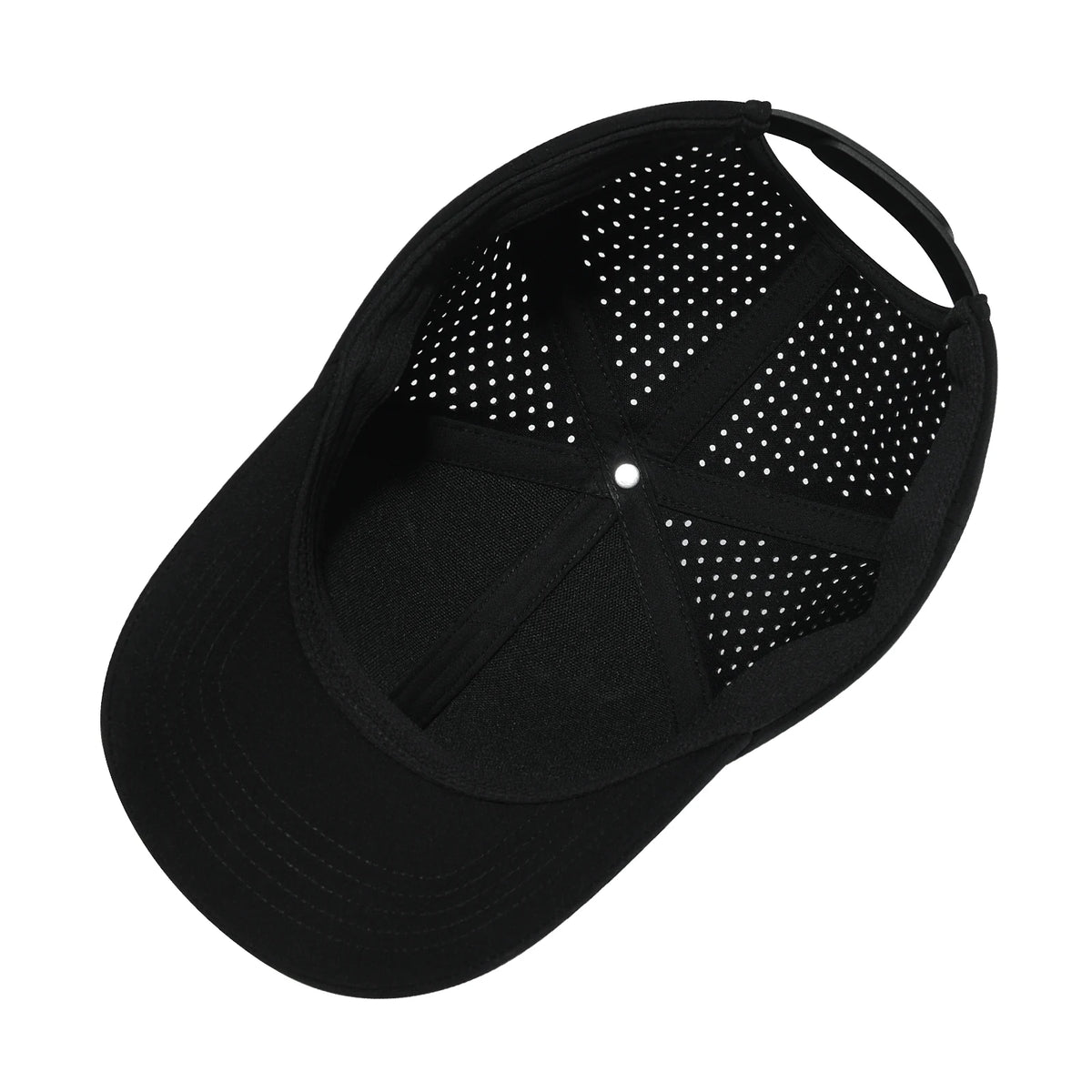 VOBOOM Men Quick Dry Baseball Cap Laser Cut Mesh Ball Curved Brim Snapback Hat Outdoor Running Travel Black Hat