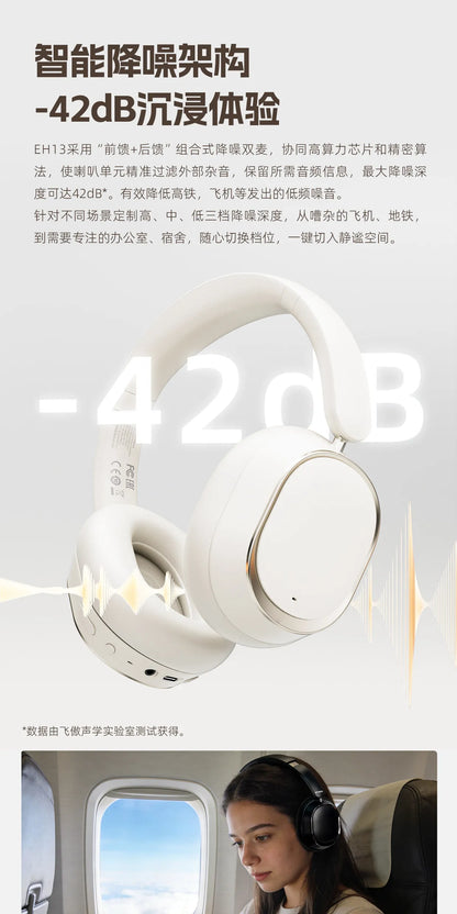 FiiO EH13 Headphones Over Ear Wireless Bluetooth Dynamic ANC Noise Reduction LDAC HiFi Audio Long Battery Life Game Headset Gift