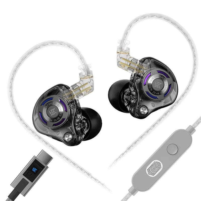 Pre-order KZ Gale In-Ear Super-Linear Driver Hifi IEM Earphone for Game with Detachable Silver-Plated Recessed 2-Pin Cable