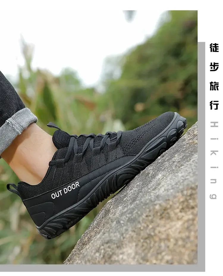 Simple Men's Shoes Lightweight Hiking Sports 2025 Wide Toe Barefoot Shoes Multifunctional Casual Mesh Breathable Walking Shoes