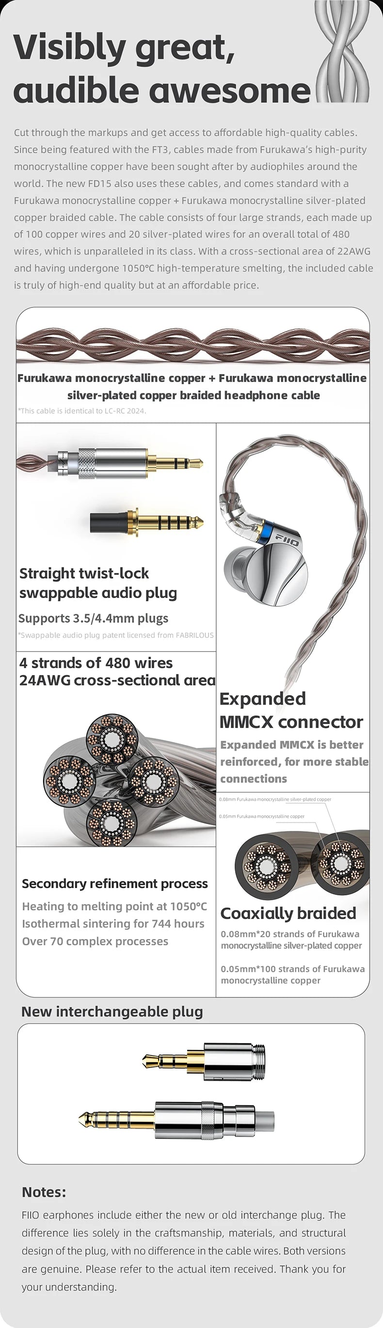 FiiO FD15 13.8mm DLC Dynamic Driver In-Ear Earphone Hi-Res Audio Magnalium Detachable MMCX Cable Wired HiFi Earbuds Shanling